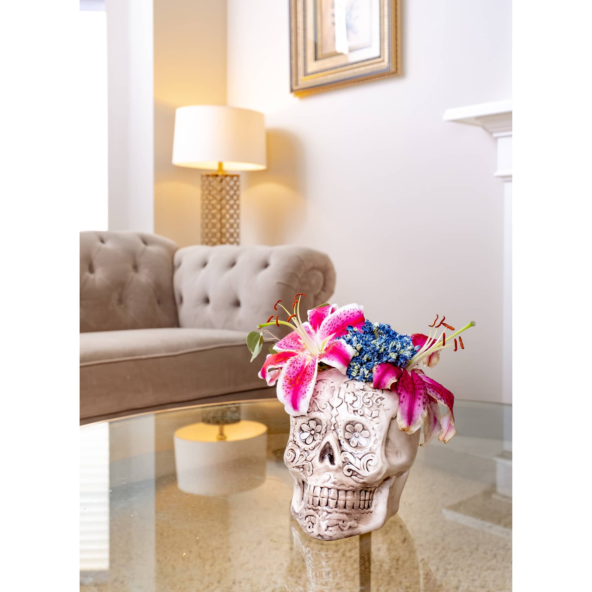 Flora Bunda Large Ceramic Sugar Skull